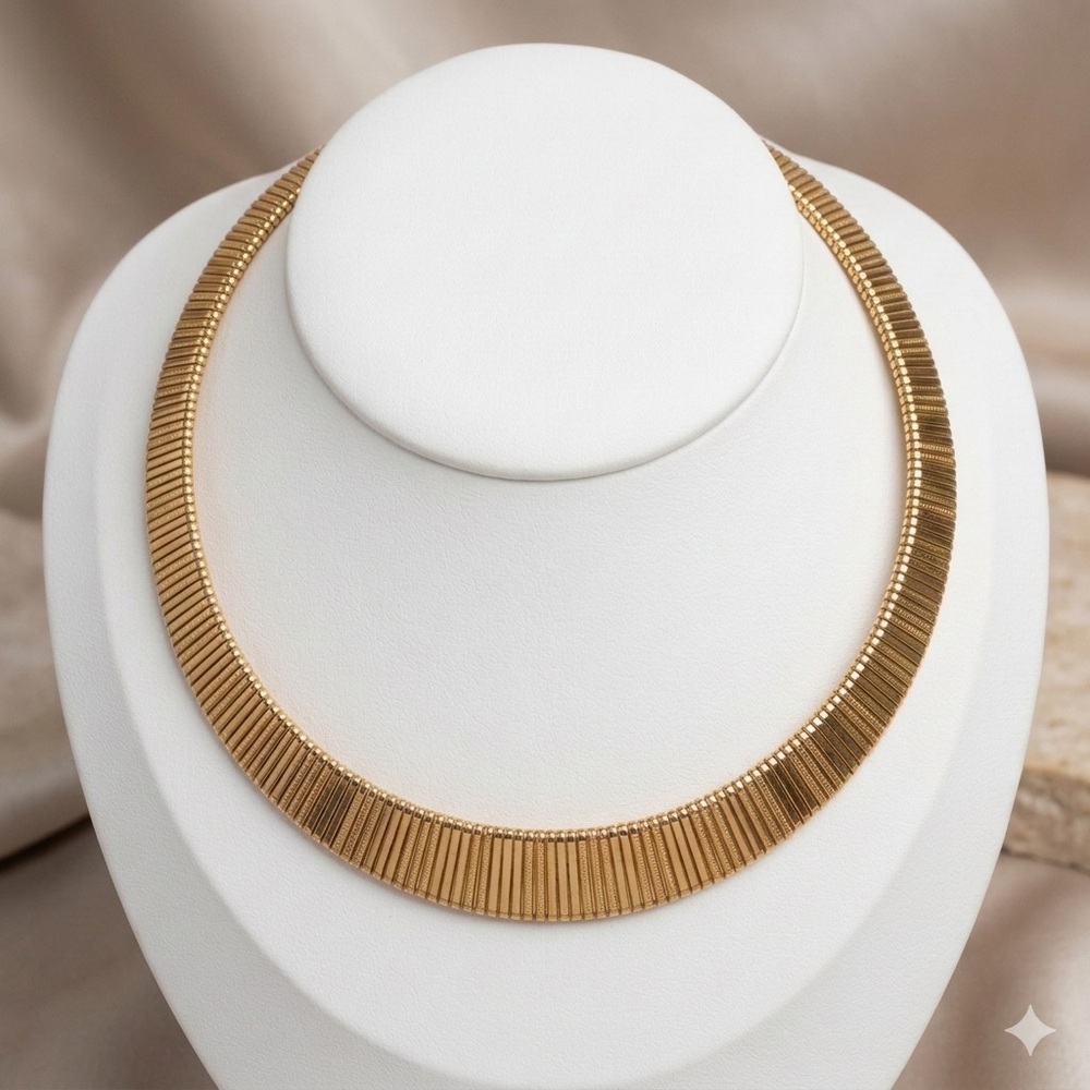 Elegant Gold Omega Necklace